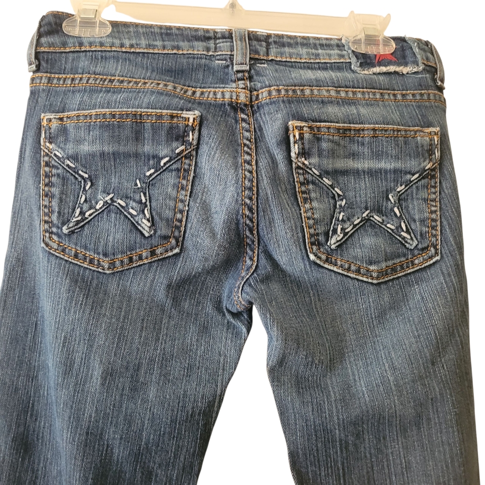 People's Liberation Bella Flare Jeans with Star Stitching, Size 27